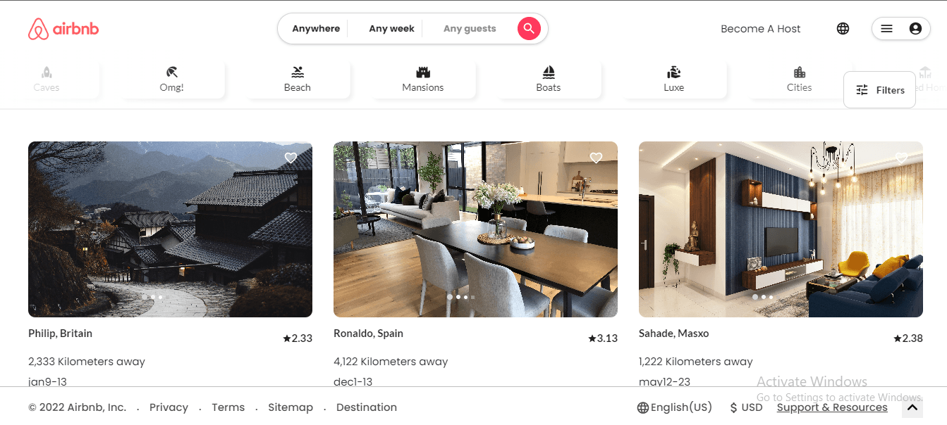 Airbnb application